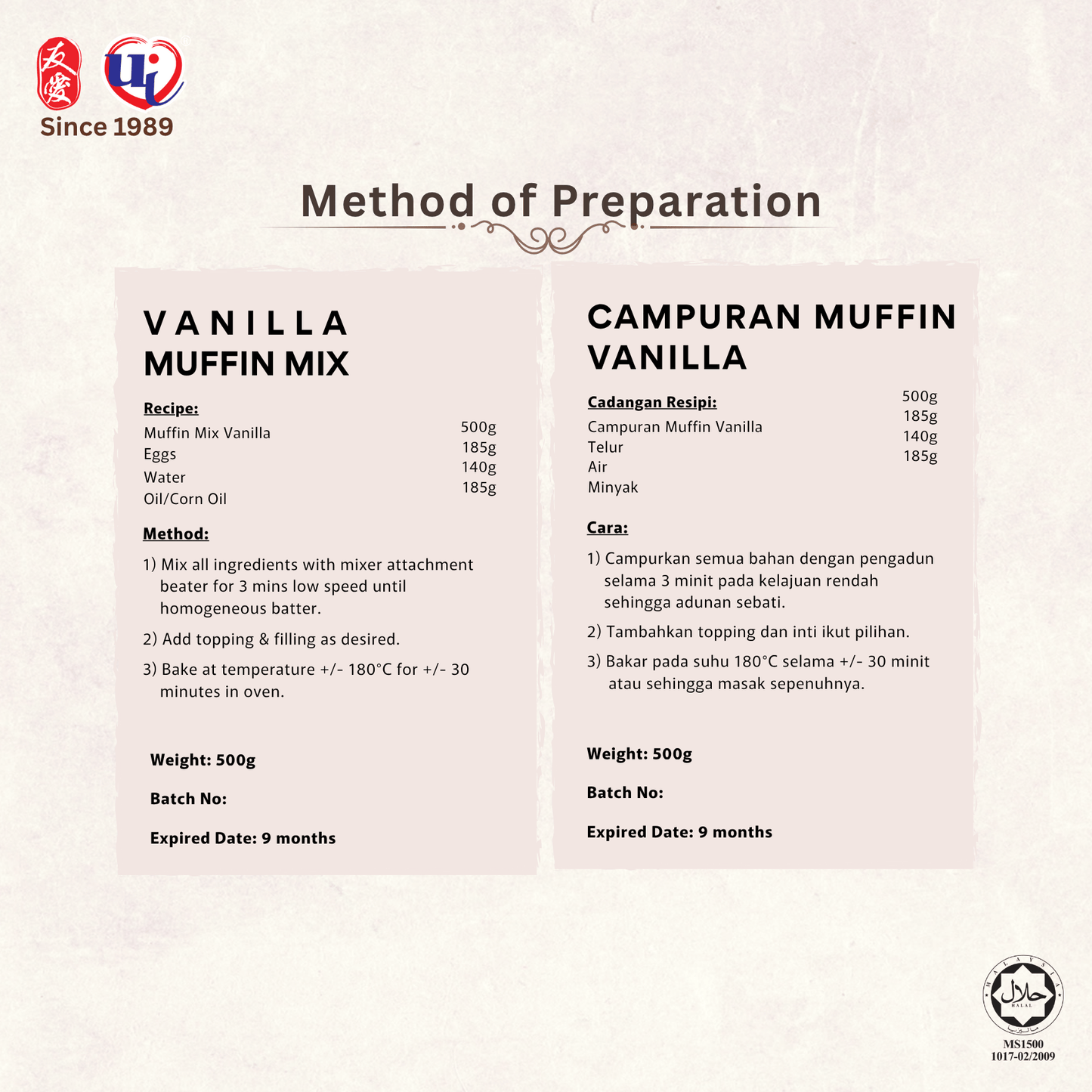 Muffin Mix (Vanilla)
