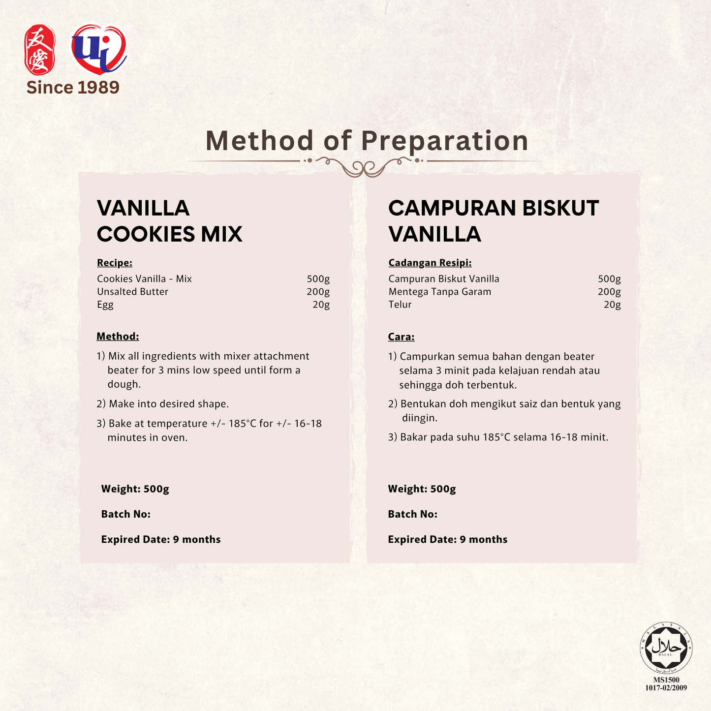 Vanilla Cookies Mix
